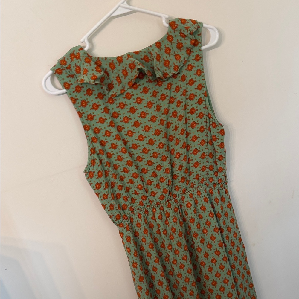 mittoshop Green Maxi Dress with Red Floral Print - Picture 6 of 6